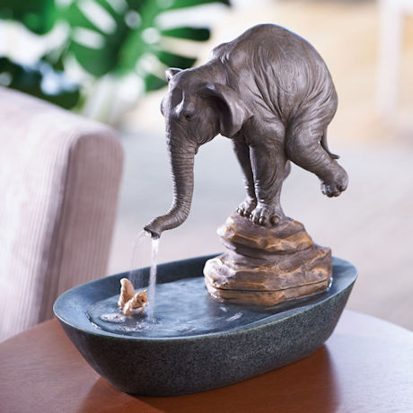 Elephant and Squirrel Table Fountain