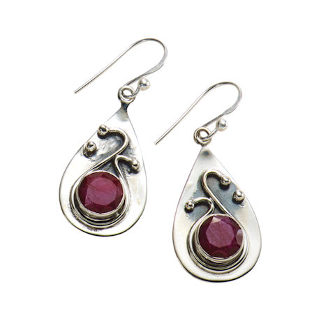 Ruby & Sapphire Swirl Earrings