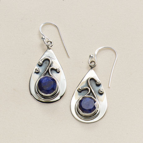 Ruby & Sapphire Swirl Earrings