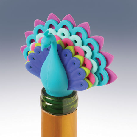 Peacock Bottle Stopper and Wine Glass Markers