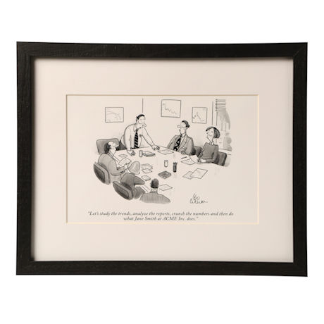 Product image for Study the Trends Custom Cartoon - Personalized New Yorker Cartoonist Print - Matted