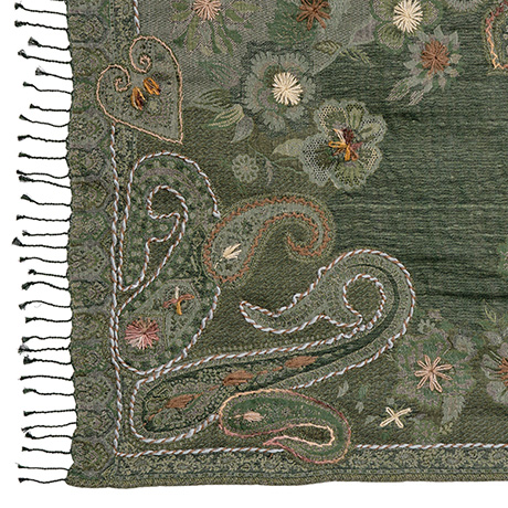Emerald Garden Embroidered Wrap