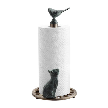 Cat and Bird Paper Towel Holder
