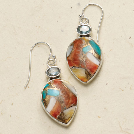 Oyster Copper Turquoise Earrings