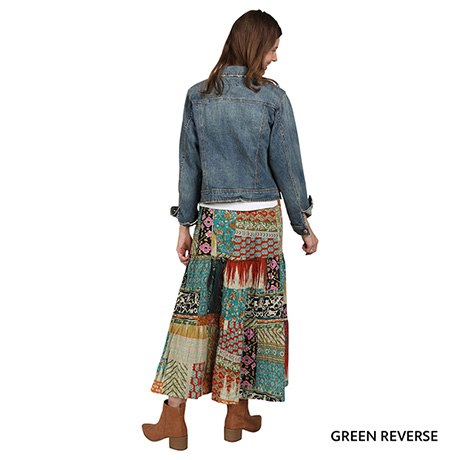 Traveler's Reversible Long Cotton Skirt