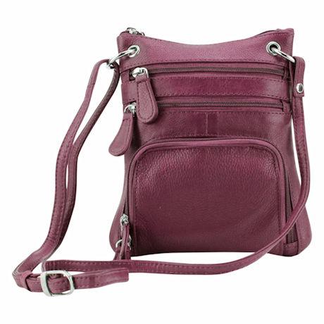 Product image for Zip-Top Leather Crossbody Bag