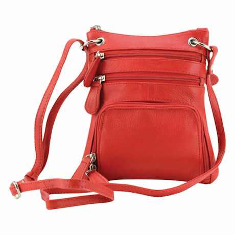 Product image for Zip-Top Leather Crossbody Bag