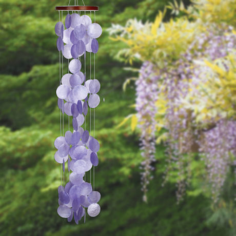 Product image for Violet Capiz Waterfall Chimes
