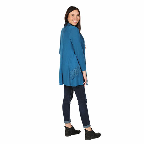 Product image for Attached Scarf and Sweater Long Tunic Jacket