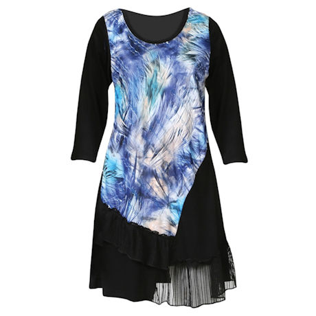 Product image for Abstract Blue Fashion Tunic Top