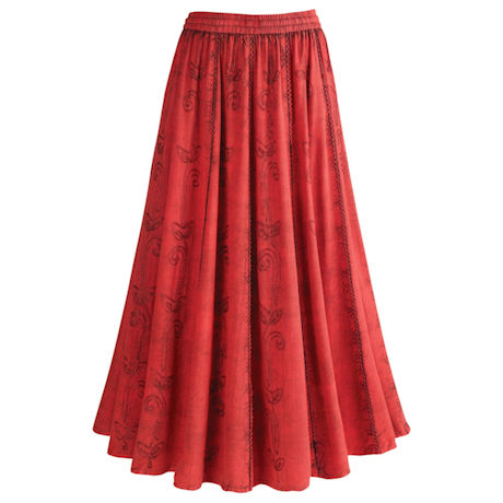 Over-Dyed Rayon Maxi Skirt