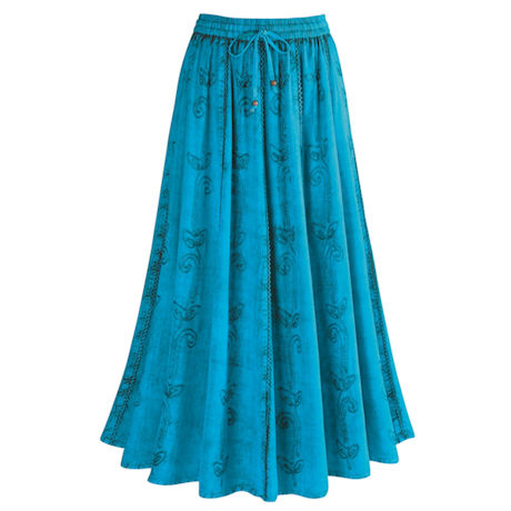 Over-Dyed Rayon Maxi Skirt