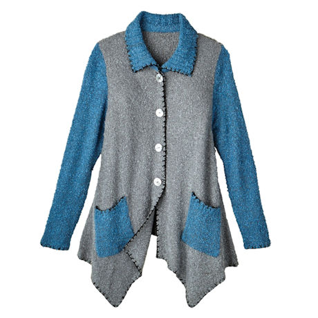 Product image for Storm Sky Boucle Button Down Cardigan