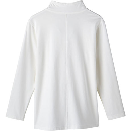 5-Button High-Neck Knit Tunic - Long Sleeve