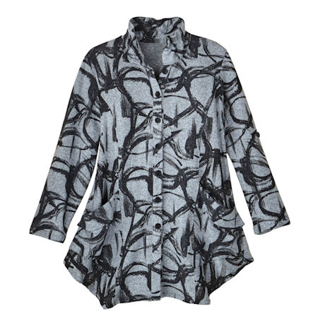 Brushstrokes Button-Front Tunic