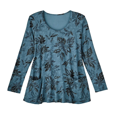 Product image for Charcoal Leaves Knit Tunic