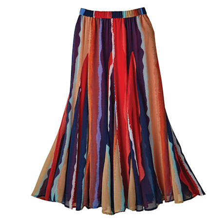 Starfire Stripe Georgette Maxi Skirt
