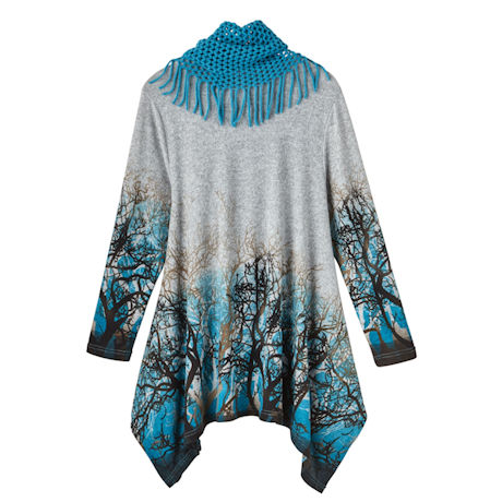 Forest Thru The Trees Sweater With Scarf