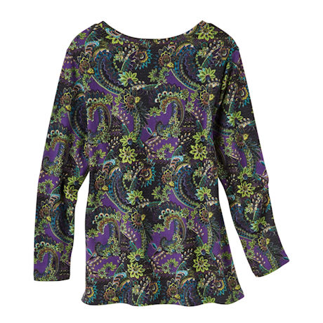 Product image for Brushed Mulberry Paisley Tunic