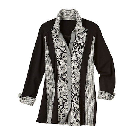 Product image for Mosaic Jacquard Shirted Tunic