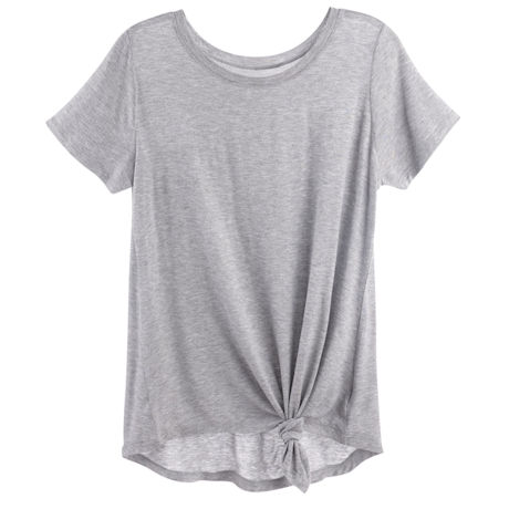 Soft-Spun Knit Tunic T-shirt With A Twist