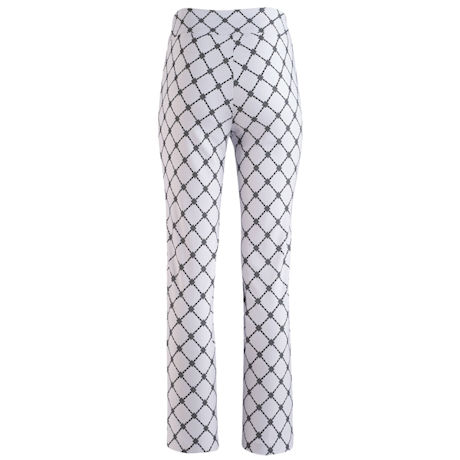 Pull-On Ankle Black And White Pattern Pant