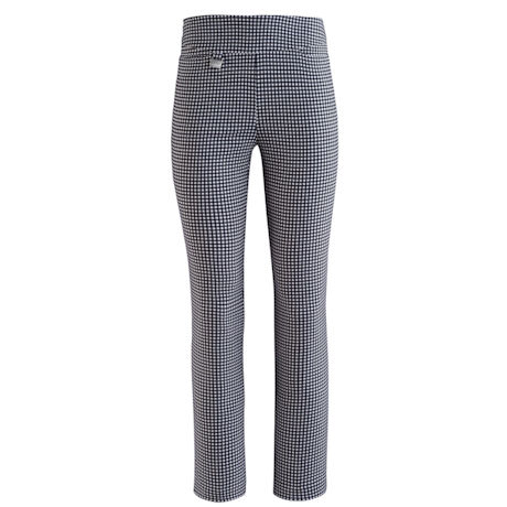 Pull-On Ankle Black And White Pattern Pant
