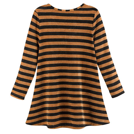 Vee Stripe Chenille Sweater-Knit Tunic