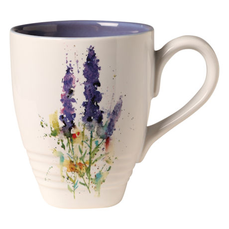 Floral Watercolor Ceramic Stoneware Mugs