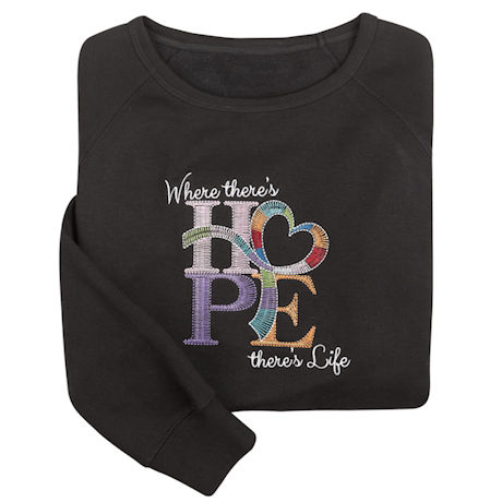 Breast Cancer Support Embroidered Ladies' Hope Sweatshirt