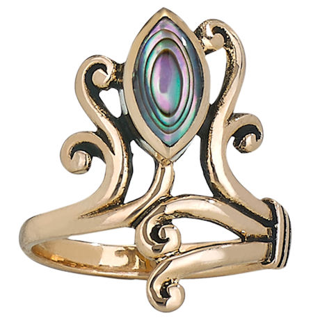 Paua Shell Asymmetrical Ring