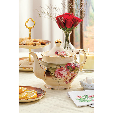 Victorian Rose Crowned Teapot