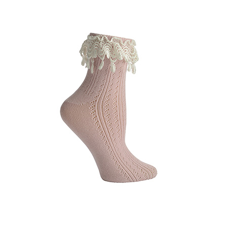 Cottage Lace Socks - Pink