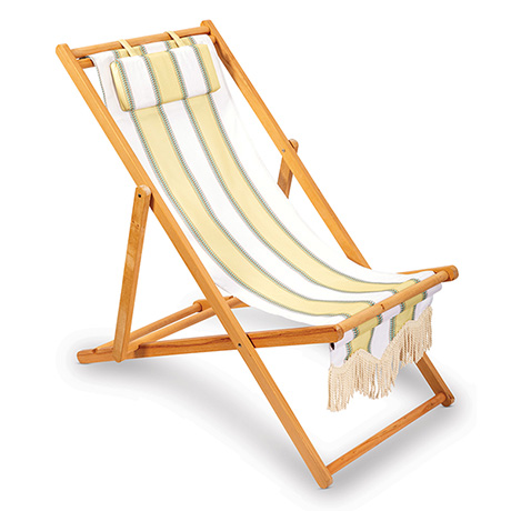 Willow Stripe Fringed Deck Chair
