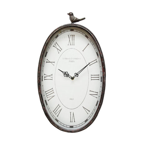Antiqued Oval Clock