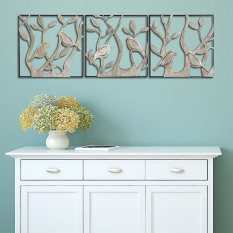 Bird Panels Wall D&eacute;cor 3 Piece Set