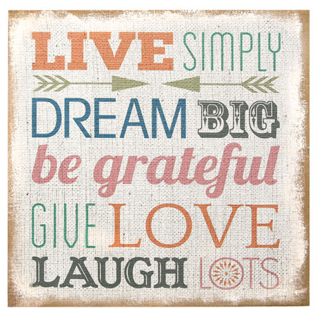 Love Simply Typography Burlap Wall D&eacute;cor