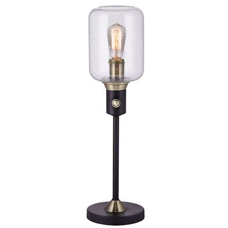 Seeded Glass Edison-Style Table Lamp