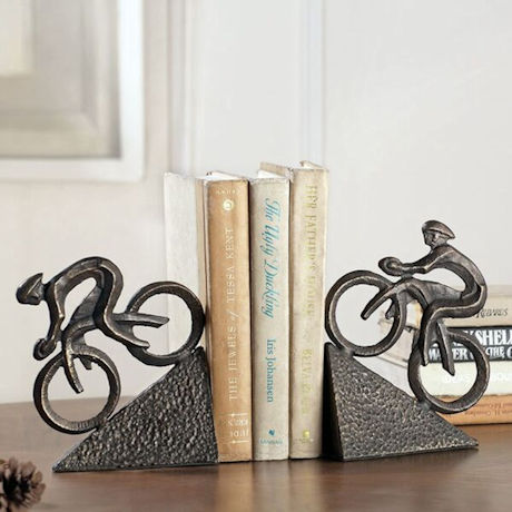 Racing Bicyclist Bookends