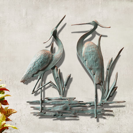 Product image for Double Garden Heron Wall Plaque