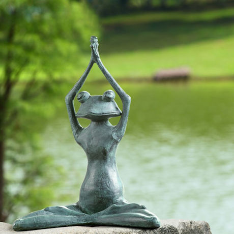 Product image for Stretching Yoga Frog Garden Sculpture