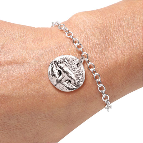 Product image for Sterling Silver Personalized Pet Nose Print Bracelet