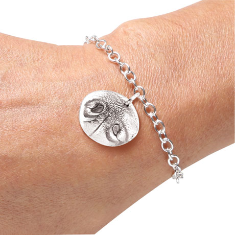 Product image for Sterling Silver Personalized Pet Nose Print Bracelet