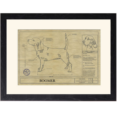 Personalized Framed Dog Breed Architectural Renderings - Beagle