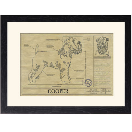 Personalized Framed Dog Breed Architectural Renderings - Wheaten Terrier