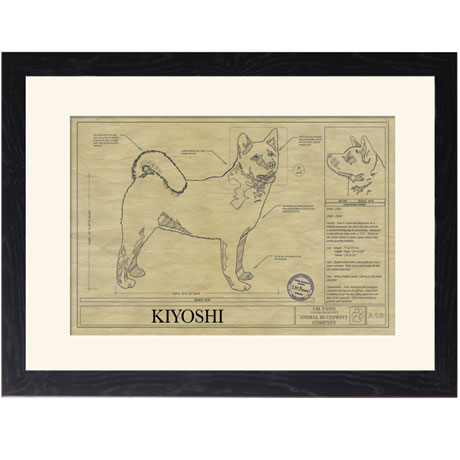 Personalized Framed Dog Breed Architectural Renderings - Akita
