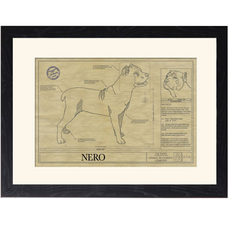 Personalized Framed Dog Breed Architectural Renderings - Cane Corso