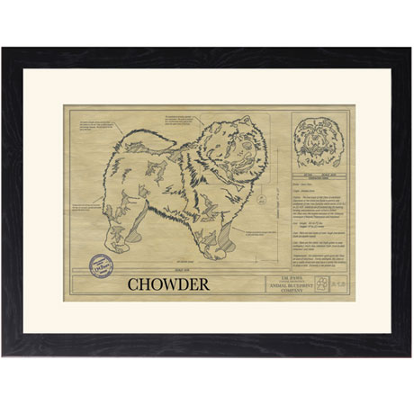Product image for Personalized Framed Dog Breed Architectural Renderings - Chow Chow