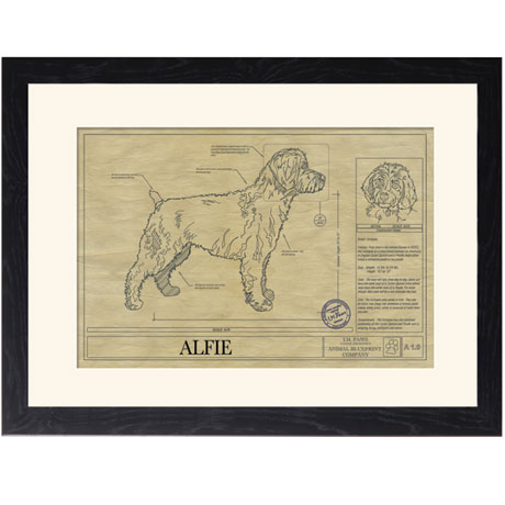Personalized Framed Dog Breed Architectural Renderings - Cockapoo