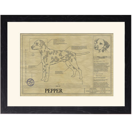 Personalized Framed Dog Breed Architectural Renderings - Dalmatian